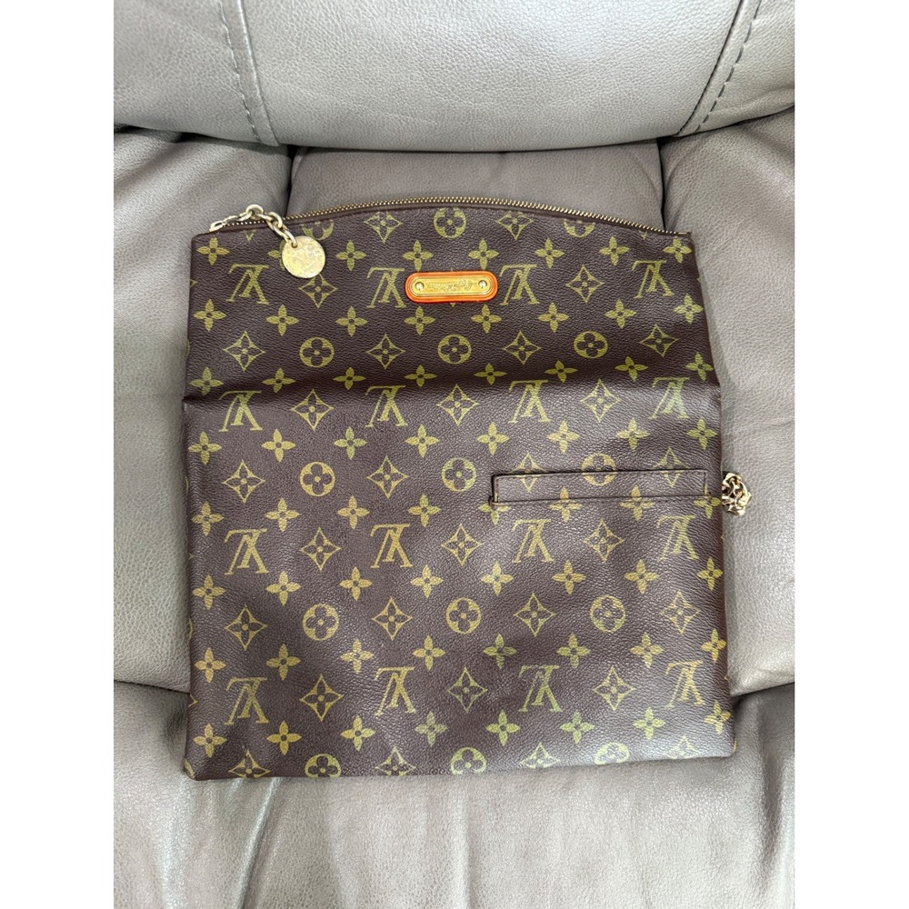 Louis Vuitton Monogram Canvas Foldover Clutch Shoulder Bag Brown TH9927 - Picture 8 of 10